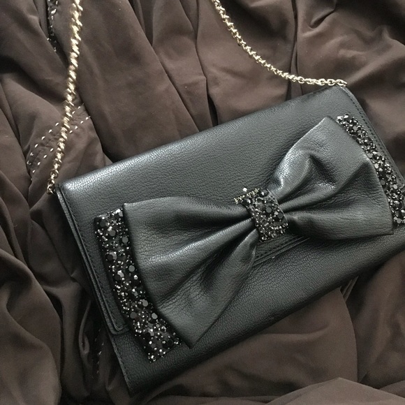 Kate Spade ♠️ bow clutch with chain - Picture 2 of 5
